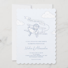 Invitación Aviador Piloto Avión Baby Shower de carga preciada