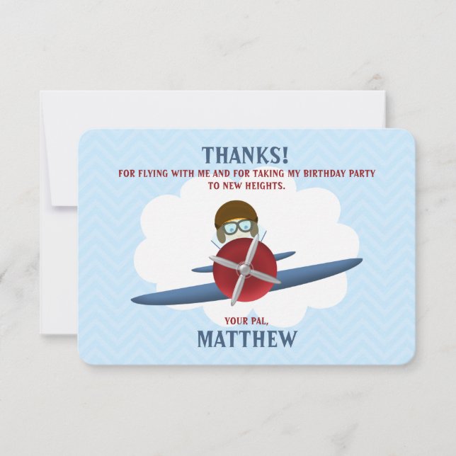 Invitación Aviador y su avión (Anverso)
