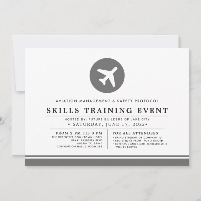 Invitación Aviaonics | Evento de Entrenamiento Mínimo (Anverso)
