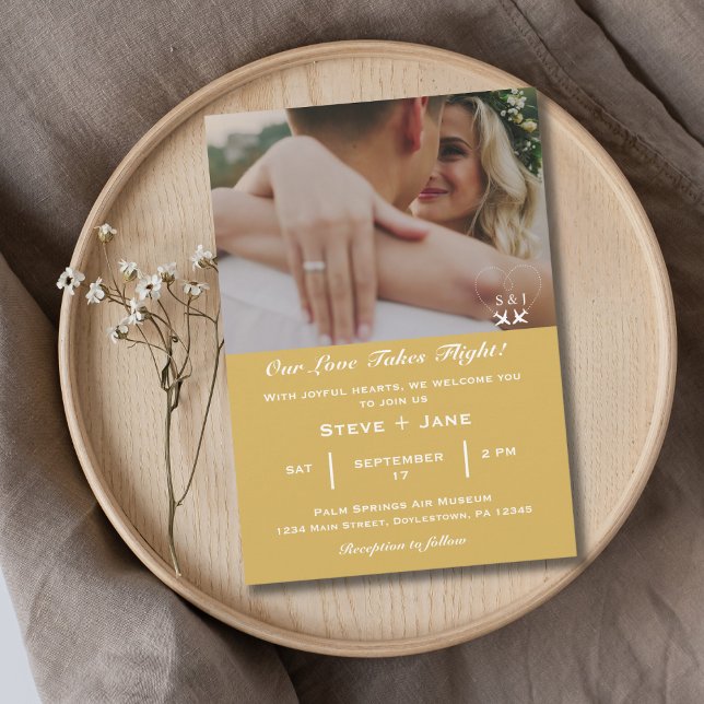 Invitación Avión Boda de viajes Heart Modern Aviation (Subido por el creador)