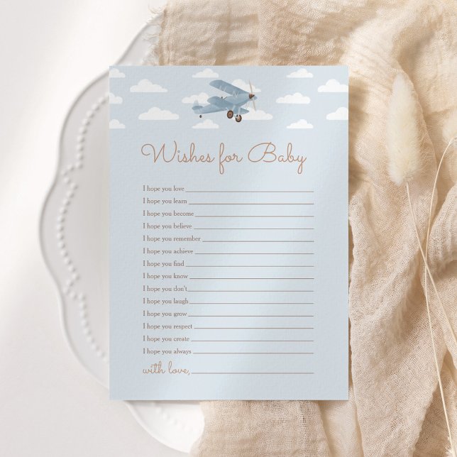 Invitación Avión de viajes Baby Shower desea un bebé (Subido por el creador)