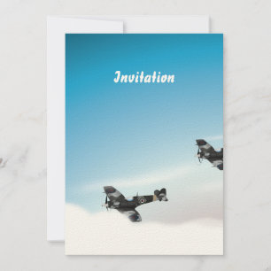Invitación Avión de Vintage