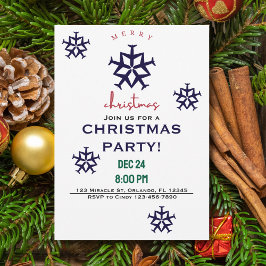 Invitación Avión navidad Aviación Minimalista Snowflake