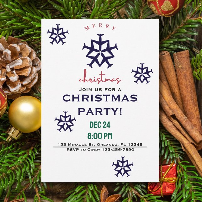 Invitación Avión navidad Aviación Minimalista Snowflake (Subido por el creador)
