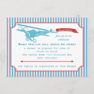Invitación Avión Vintage de entrega especial