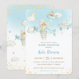 Invitación Aviones de animales muertos avivan a Sky Baby Show