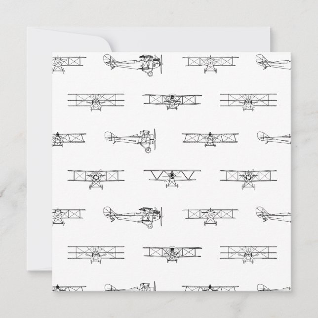 Invitación Aviones de época PERSONALIZADO temática de aviació (Anverso)