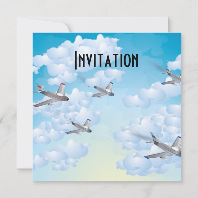 Invitación Aviones de reacción (Anverso)