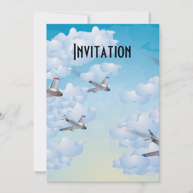 Invitación Aviones de reacción (Anverso)