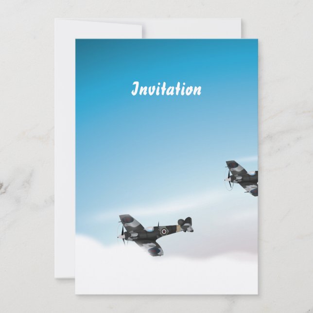 Invitación Aviones vintage (Anverso)