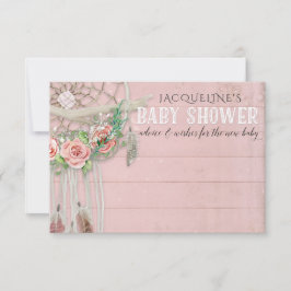Invitación Aviso a BOHO Dream Catcher Feather Baby Shower