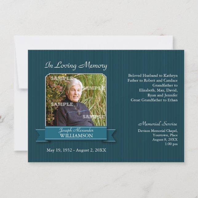 Invitación Aviso conmemorativo de pancarta verde azulada de P (Anverso)