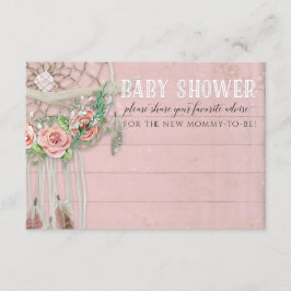 Invitación Aviso de Baby Shower BOHO Dream Catcher Feather