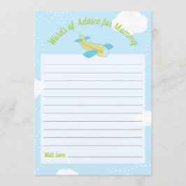 Invitación Aviso de Baby Shower de avión para mamá