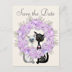 Invitación Aviso de boda de gatitos lindos para guardar la fe