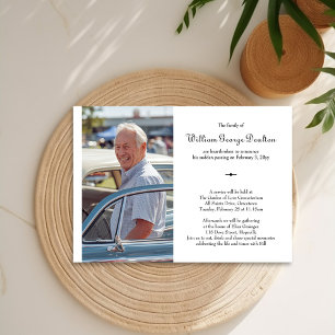 Invitación Aviso de defunción y funeral simple con foto