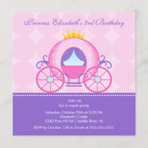 Invitación Aviso de fiesta de cumpleaños de la princesa de tr