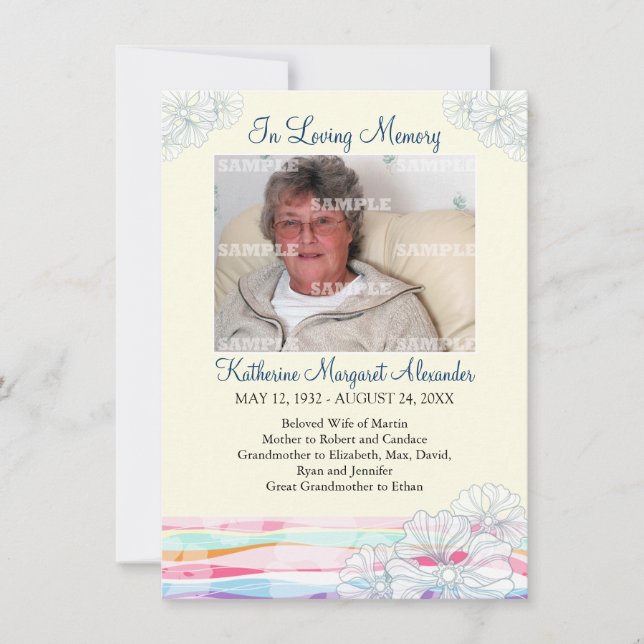 Invitación Aviso floral del monumento de las ondas (Anverso)