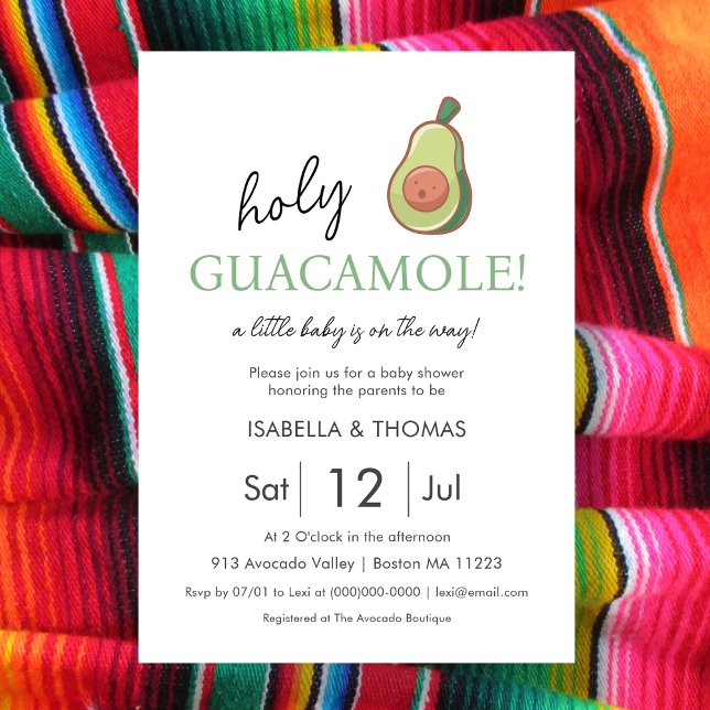 Invitación Avocado | Holy Guacamole Baby Shower Invitation (Subido por el creador)