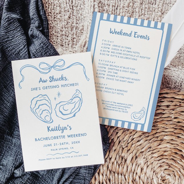 Invitación Aw Shucks Oyster Bachelorette Weekend Itinerario (Subido por el creador)