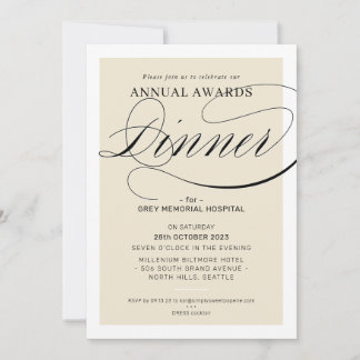 Invitación AWARDS DINNER business event elegant ivory cream