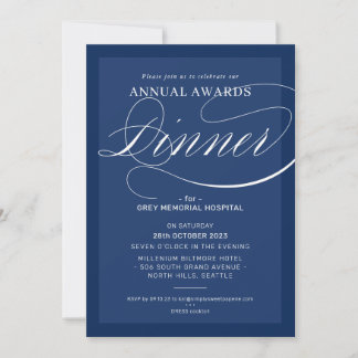 Invitación AWARDS DINNER business event elegant navy blue