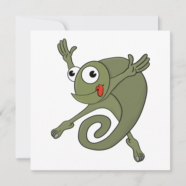 Invitación Awesome Chameleon (Anverso)