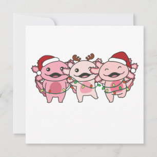 Invitación Axolotl Christmas Christmas Animals Sweet Axolotls