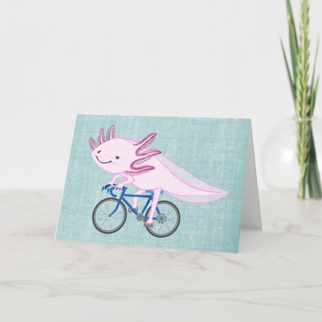 Invitación Axolotl en una bicicleta (Anverso)