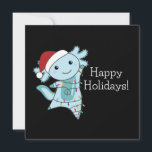 Invitación Axolotl Feliz Navidad Animales de Invierno Axolotl<br><div class="desc">El axolotl para Navidad con luces de hadas. Animales divertidos con regalos y nieve para las fiestas. También divertido para Navidad en julio. Los axolotls son animales lindos y perfectos para Navidad.</div>
