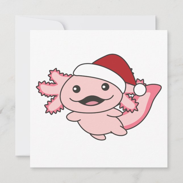 Invitación Axolotl Feliz Navidad Invierno Axolotl (Anverso)
