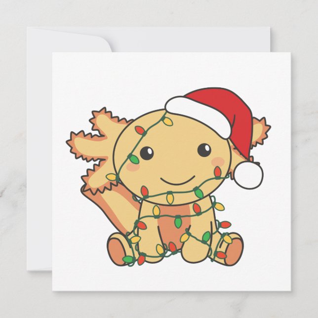 Invitación Axolotl Navidad Animales de Invierno Axolotls (Anverso)