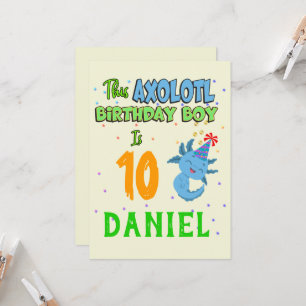 Invitación Axolotl Personalizado Nacimiento Niño Coincidiendo