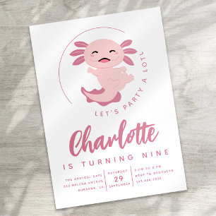 Invitación Axolotl Vamos Fiesta Alotl Fiesta de Cumpleaños