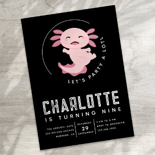 Invitación Axolotl Vamos Fiesta Alotl Fiesta de Cumpleaños