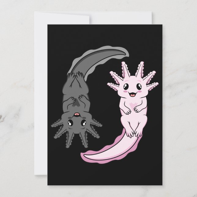 Invitación Axolotl Yin Yang Kawaii Animal Axolotls Lover Owne (Anverso)