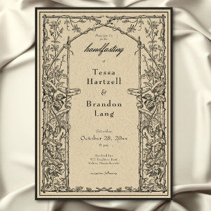 Invitación Ayuno de borde de vino gótico vintage