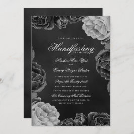Invitación Ayuno de Rosa elegante monocromo gótico