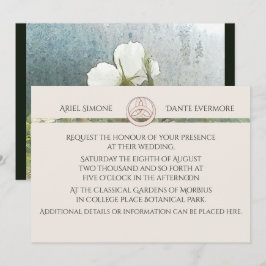 Invitación Ayuno de triquetra de rosa blanca salvaje