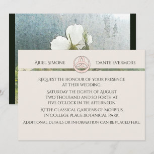 Invitación Ayuno de triquetra de rosa blanca salvaje
