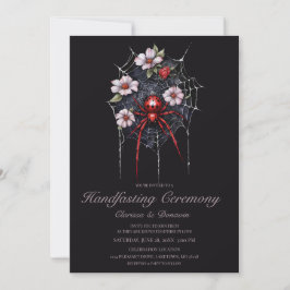 Invitación Ayuno web floral gótico negro y rojo araña