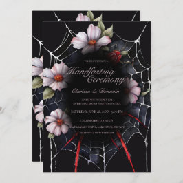 Invitación Ayuno web floral gótico negro y rojo araña