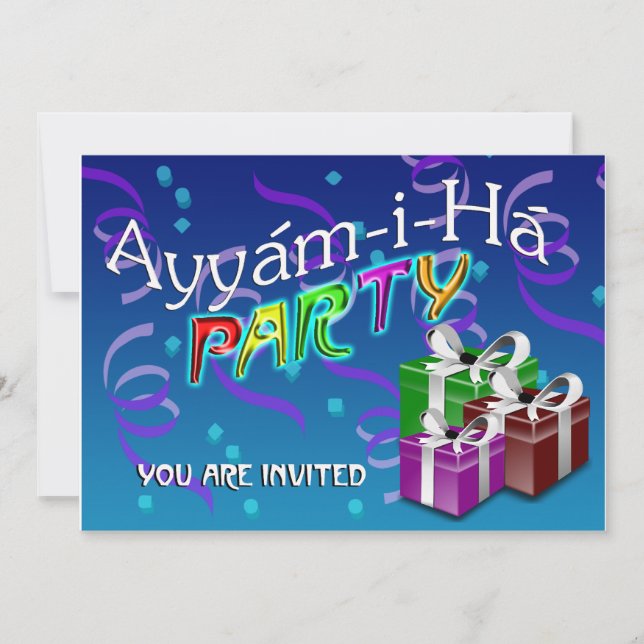 Invitación Ayyám-i-Há Fiesta (Anverso)