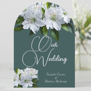 Invitación Azaleas de Boda Orgánicas Blancas Grises Floral Ve