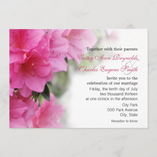 Invitación Azaleas de color rosa oscuro que se casan o
