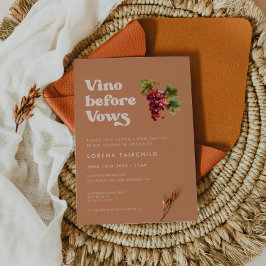 Invitación Azúcar marrón retro elegante Vino antes de los vot