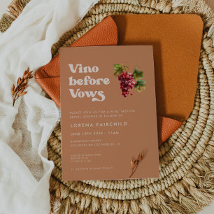 Invitación Azúcar marrón retro elegante Vino antes de los vot