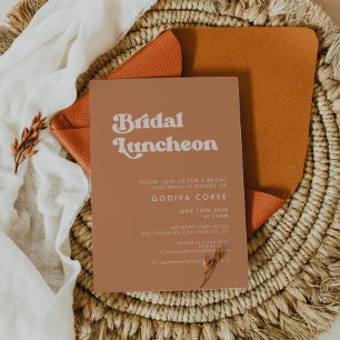 Invitación Azúcar retro retro de estilo marrón Noche de novia