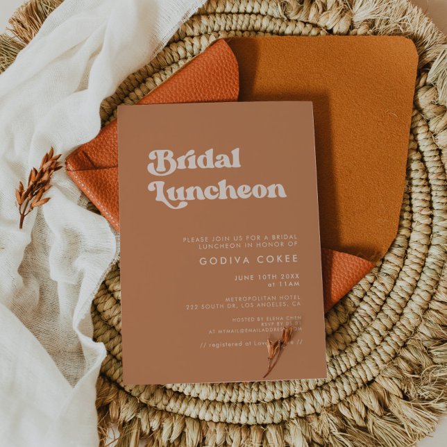 Invitación Azúcar retro retro de estilo marrón Noche de novia (Subido por el creador)