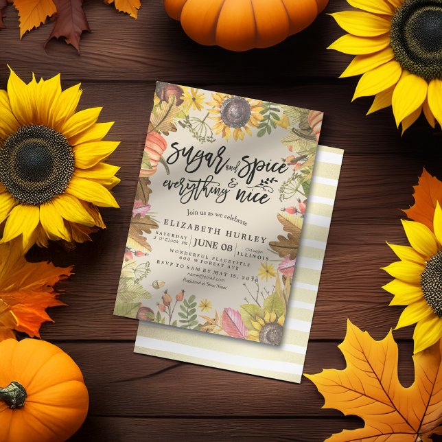 Invitación Azúcar & Spice & Everything Nice Autumt Baby Showe (Subido por el creador)